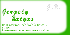 gergely matyas business card